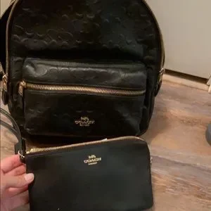 Coach | Bags | Black Matching Coach Backpack And Wristlet  display picture 3